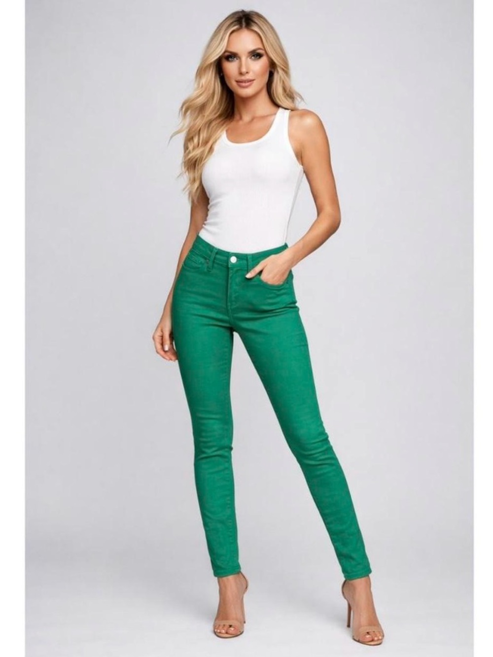 Joe’s Jeans high waisted skinny stretch denim turquoise greenish blue NWOT